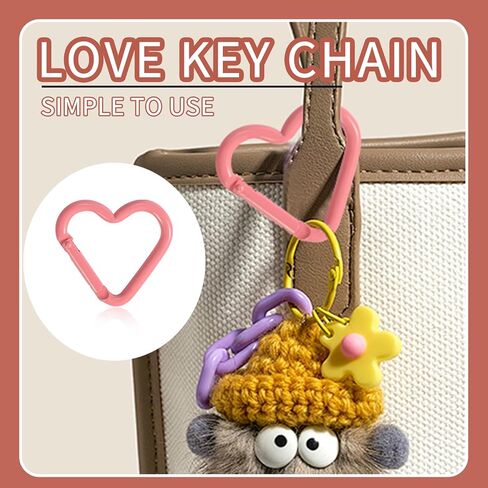 6Pack Multicolor Heart Shaped Carabiners Hook Clips Camping Accessories Buckle,Lightweight Aluminum Caribeaners with Keychain Hook Ring in Kuwait