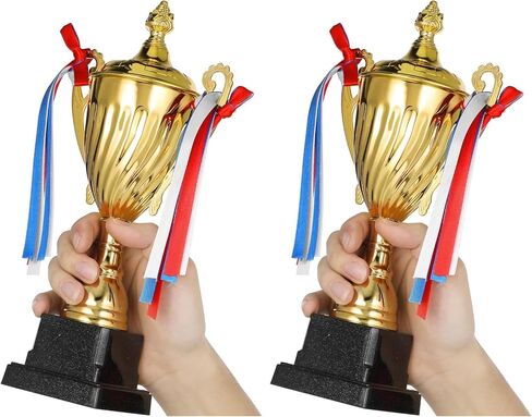 POPETPOP Gold Trophy Cup - 11.4 Trophy for Awards, Metal Trophy Award for Sports Championships, Award Competitions, Adults Kids Party Favors in Saudi Arabia