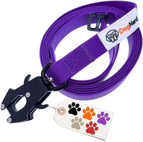 8FT Silicone Dog Leash Heavy Duty with Quick Release/Locking Frog Clip - Waterproof Tactical Dog Leash for Large to Giant Dogs That Pull, Safety Control Dog Training Leashes (8 Foot Black) in Saudi Arabia