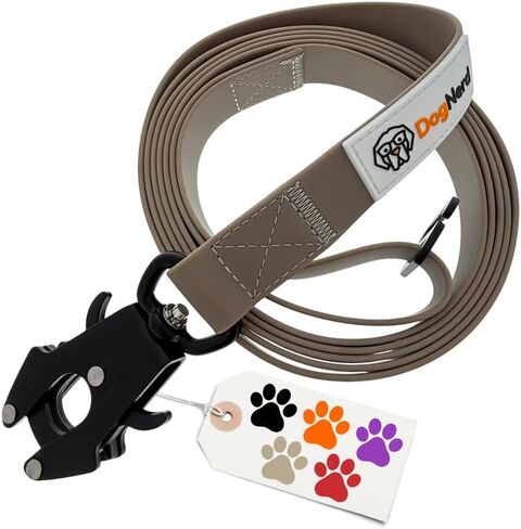 8FT Silicone Dog Leash Heavy Duty with Quick Release/Locking Frog Clip - Waterproof Tactical Dog Leash for Large to Giant Dogs That Pull, Safety Control Dog Training Leashes (8 Foot Black) in Saudi Arabia