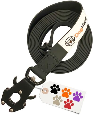 8FT Silicone Dog Leash Heavy Duty with Quick Release/Locking Frog Clip - Waterproof Tactical Dog Leash for Large to Giant Dogs That Pull, Safety Control Dog Training Leashes (8 Foot Black) in Saudi Arabia