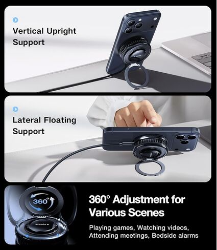 TORRAS PolarCircle Qi2 Mag-Safe Charger, Semiconductor Cooling 15W Wireless Charger for iPhone 16/15/14/13/12, Magnetic Charging Pad with 360°Spin Stand, Phone Cooler for Gaming and Live Streamin in Kuwait