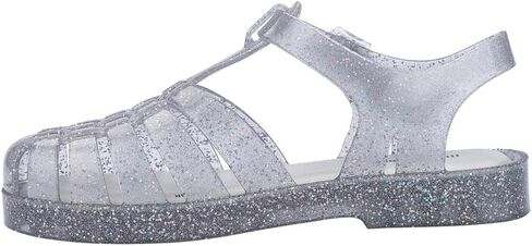 صندل جيلي ميني ميليسا بوسيشن للرضع والأطفال الصغار - حذاء جيلي الأصلي الأيقوني في التسعينيات، صندل الصيادين مع حزام قابل للتعديل وإبزيم جانبي، شفاف، 9 in Kuwait