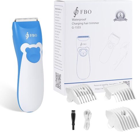 FBO Baby Hair Clippers,Pro Electric Hair Trimmer,Quiet Cordless Lithium-ion Battery Rechargeable Waterproof Baby Haircut Kit in Kuwait