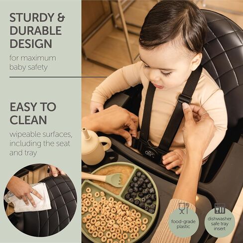 Convertible High Chair for Babies, Toddlers, Kids & Children - Wooden Highchair with Adjustable Height & Dishwasher Safe Tray - Wood Feeding & Dining Chair - Converts to Booster Seat - KoolaBaby in Kuwait