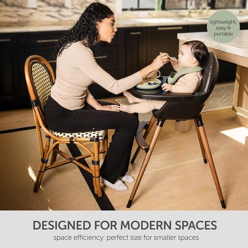 Convertible High Chair for Babies, Toddlers, Kids & Children - Wooden Highchair with Adjustable Height & Dishwasher Safe Tray - Wood Feeding & Dining Chair - Converts to Booster Seat - KoolaBaby in Kuwait