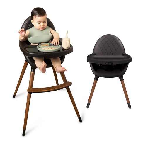 Convertible High Chair for Babies, Toddlers, Kids & Children - Wooden Highchair with Adjustable Height & Dishwasher Safe Tray - Wood Feeding & Dining Chair - Converts to Booster Seat - KoolaBaby in Kuwait