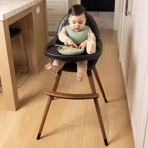 Convertible High Chair for Babies, Toddlers, Kids & Children - Wooden Highchair with Adjustable Height & Dishwasher Safe Tray - Wood Feeding & Dining Chair - Converts to Booster Seat - KoolaBaby in Kuwait