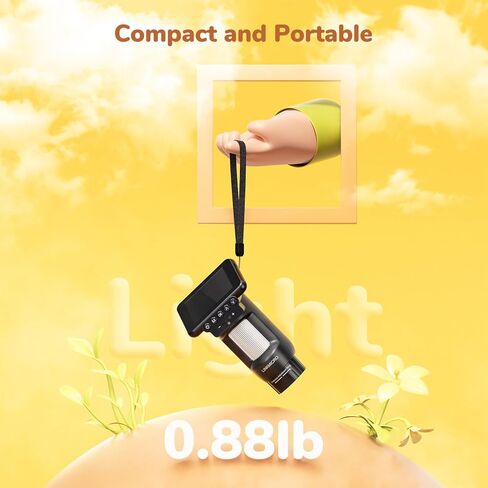 LM013 Portable Handheld Microscope for Kids Adults, 2.8" Pocket Digital Microscope with Screen, Science Microscope Kit for Kids Boys Girls 8-12, 8 LED, USB Output, Microscope Slides in Kuwait