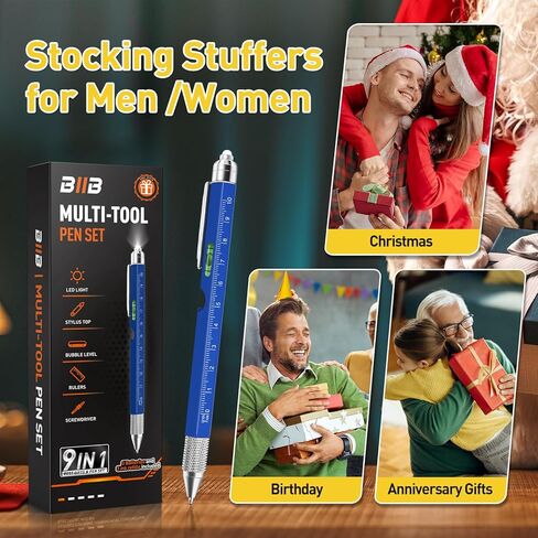 BIIB Stocking Stuffers هدايا للرجال، 9 في 1 هدايا للرجال متعددة الأدوات لعيد الميلاد، هدايا للأب الذي لا يريد شيئًا، هدايا أبي له الجد، هدايا الفيل الأبيض للبالغين، أدوات الأدوات للرجال in Kuwait