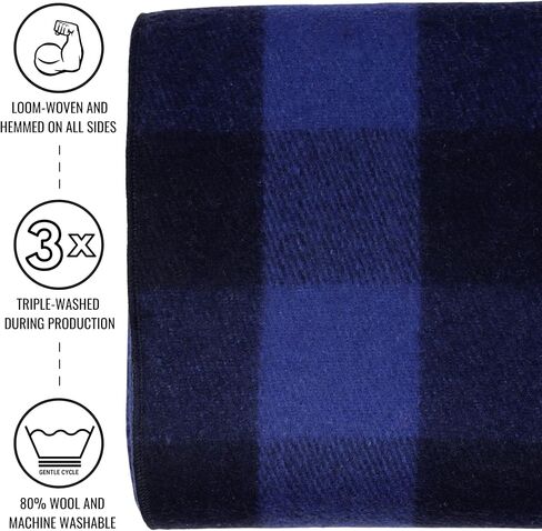 Arcturus Military Wool Blanket - 4.5 lbs, Warm, Thick, Washable, Large 64" x 88" - Great for Camping, Outdoors, Sporting Events, and Survival Kits in Kuwait