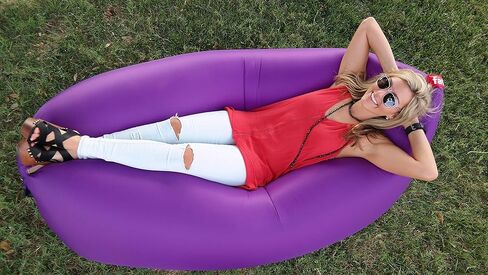 Fatboy Lamzac the Original Version 1 Inflatable Lounger with Carry Bag, Inflatable Couch for Indoor or Outdoor Hangout or Inflatable Lounge Air Chair - Black in Kuwait