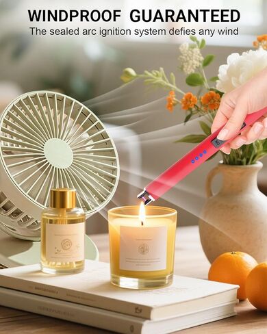 FUKKUDA Electric Arc Candle Lighter with Safety Switch - USB Rechargeable, Windproof & Flameless for Romantic Evenings, Valentine's Day Gift & Stocking Stuffer (Obsidian Black) in Kuwait