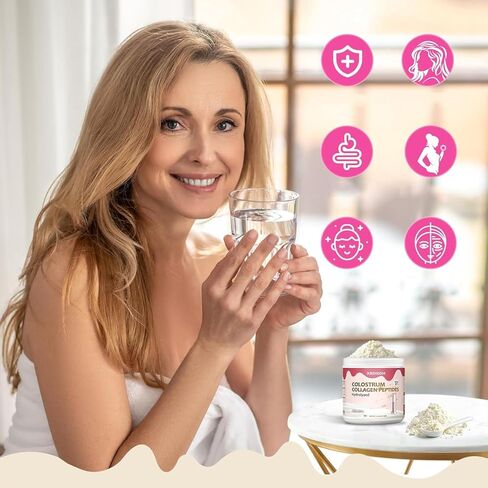 Bovine Colostrum for Humans, 60% High-IgG Colostrum Powder, 3000 mg Grass Fed Colostrum Bovine Powder for Gut Health & Immune Support - Easy to Mix Liposomal Colostrum Supplement, 50 Servings in Kuwait