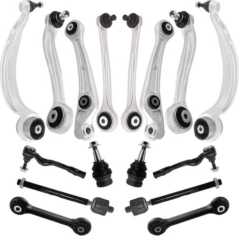 Suspension Front Control Arm Kit Compatible With 2004-2011 Audi A6 Saloon Avant Allroad Estate Front Upper & Lower Control Arm, Sway Bar Link Front, Front inner & Outer Tie Rod Ends in Kuwait
