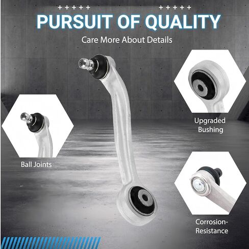 Suspension Front Control Arm Kit Compatible With 2004-2011 Audi A6 Saloon Avant Allroad Estate Front Upper & Lower Control Arm, Sway Bar Link Front, Front inner & Outer Tie Rod Ends in Kuwait