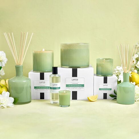 موزع روائح القصب المميز من LAFCO New York، Feu de Bois - 15 أونصة - عمر عطر يصل إلى 9 أشهر - وعاء زجاجي منفوخ يدويًا قابل لإعادة الاستخدام - قصب من الخشب الطبيعي - صنع في الولايات المتحدة الأمريكية in Kuwait