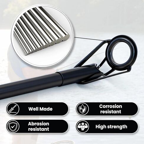 FishTrip قضيب تلميح طقم تصليح الصيد رود نصائح استبدال عدة الفولاذ المقاوم للصدأ السيراميك أدلة حلقة قصبة صيد خشبية الثقوب طقم تصليح 20/90/70 قطعة in Kuwait