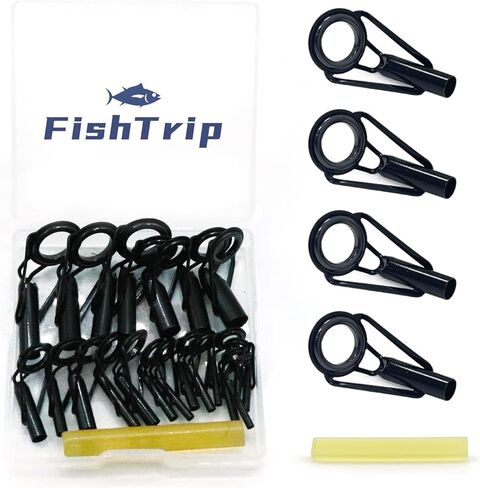 FishTrip قضيب تلميح طقم تصليح الصيد رود نصائح استبدال عدة الفولاذ المقاوم للصدأ السيراميك أدلة حلقة قصبة صيد خشبية الثقوب طقم تصليح 20/90/70 قطعة in Kuwait