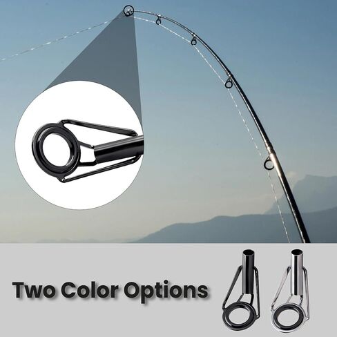 FishTrip قضيب تلميح طقم تصليح الصيد رود نصائح استبدال عدة الفولاذ المقاوم للصدأ السيراميك أدلة حلقة قصبة صيد خشبية الثقوب طقم تصليح 20/90/70 قطعة in Kuwait