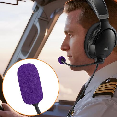 غطاء ميكروفون بديل من SOULWIT لسماعات الطيران Bose A20/A30، فلتر إسفنجي للميكروفون، 4 عبوات من غطاء إسفنجي للزجاج الأمامي - أسود in Saudi Arabia