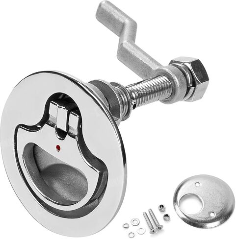 Heavy Duty Boat Cam Latch 316 Stainless Steel, Marine Flush Hatch Pull, Adjustable Locking Arm Height, with Back Plate and Screw(Pack of 2) in Kuwait