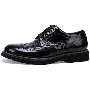 Loafers for Men,Leather Crocodile Pattern Oxfords Lace Up Business Formal Brogue Dress Shoes in Saudi Arabia