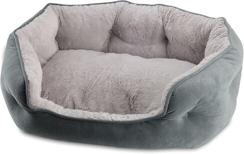 Arlee Cozy Oval Round Cuddler Pet Dog Bed - Memory Foam - Chew Resistant - Assembled USA, Medium/Large, Blue in Saudi Arabia