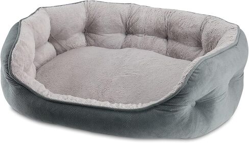 Arlee Cozy Oval Round Cuddler Pet Dog Bed - Memory Foam - Chew Resistant - Assembled USA, Medium/Large, Blue in Saudi Arabia