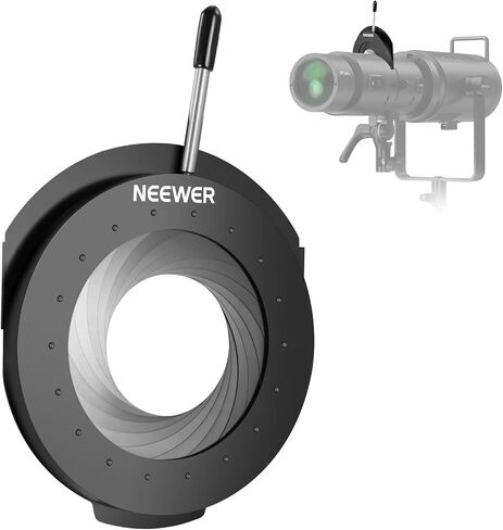 NEEWER Spotlight Mount Iris for NEEWER LS-39 Spotlight Snoot، غشاء فتحة 5-60 مم قابل للتعديل للتحكم في التركيب، ملحق عدسة الحجاب الحاجز البصري، فولاذ المنغنيز المقاوم لدرجة الحرارة العالية، CSS2 in Saudi Arabia