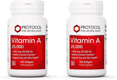 Protocol Vitamin A 25,000 IU - Eye, Retina, and Immune Health - 100 Softgels in Kuwait