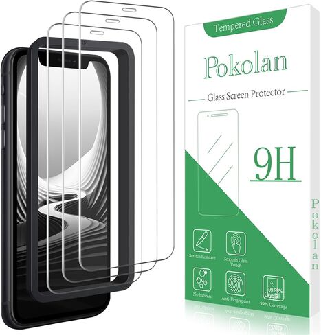 Pokolan [3-Pack] Screen Protector for iPhone SE 2020, iPhone 8, iPhone 7, iPhone 6S, iPhone 6 Tempered Glass, 9H Hardness, Easy to Install, Bubble Free in Saudi Arabia