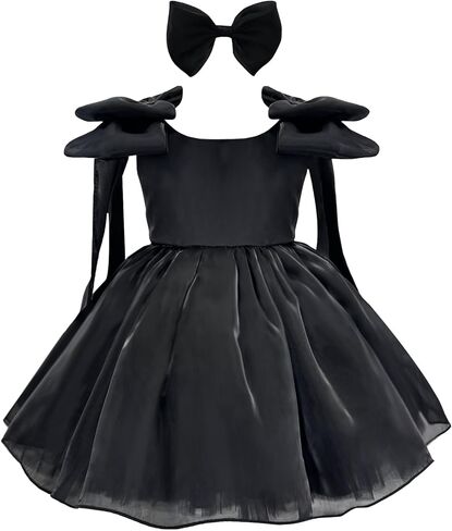 KLFFLGID Baby Girl Sequins Bowknot Butterfly Dress Infant Toddler Tutu Flower Girls Wedding Birthday Party Dresses in Kuwait