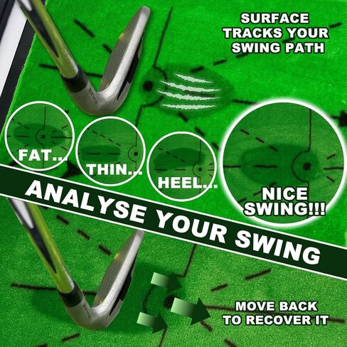 Golf Training Mat Impact Swing Hitting Practice Board w/Heavy Duty Rubber Base, Versatile Replaceable Surface, Outdoor/Indoor Training Aid for Swing Path Feedback in Saudi Arabia