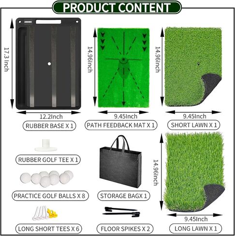 Golf Training Mat Impact Swing Hitting Practice Board w/Heavy Duty Rubber Base, Versatile Replaceable Surface, Outdoor/Indoor Training Aid for Swing Path Feedback in Saudi Arabia