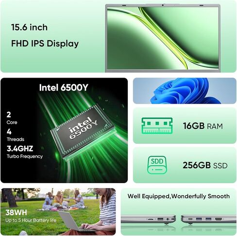 كمبيوتر محمول، كمبيوتر محمول بشاشة 15.6 بوصة، وذاكرة الوصول العشوائي (RAM) سعة 16 جيجابايت، وسعة 512 جيجابايت SSD in Kuwait