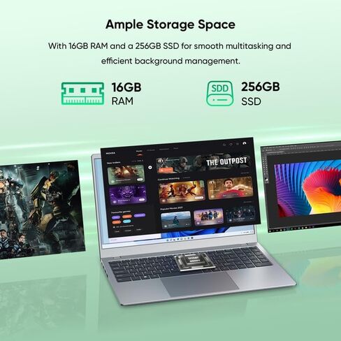 كمبيوتر محمول، كمبيوتر محمول بشاشة 15.6 بوصة، وذاكرة الوصول العشوائي (RAM) سعة 16 جيجابايت، وسعة 512 جيجابايت SSD in Kuwait