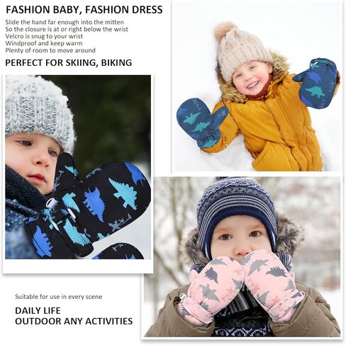 Fleece Lined Mittens for Baby Boys Girls,Baby Toddler Little Kids Winter Warm Gloves Mittens in Kuwait