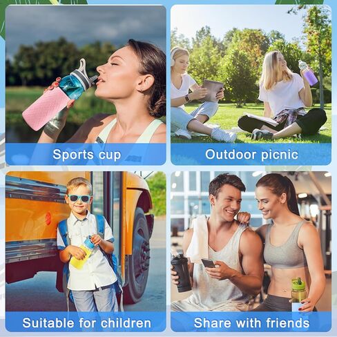 Water Bottle Silicone Sleeves for 18-20 oz Bottle Glass Bottle Protector, Reusable Silicone Sleeve for Water Bottle Anti Slip Protective Holders for Drink Smoothies in Kuwait