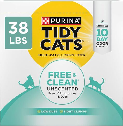 Purina Tidy Cats Free and Clean Unscented Clumping Cat Litter, 38 lb Box in Saudi Arabia