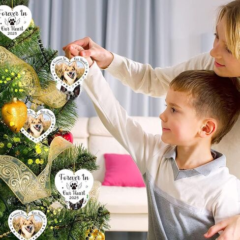 إطار الصورة الكلب التذكاري الحلي عيد الميلاد 2024 الحلي التذكارية للكلاب لشجرة عيد الميلاد لم تعد بجانبنا إلى الأبد في قلوبنا الهدايا التذكارية لفقدان الكلب الأليف القط in Kuwait