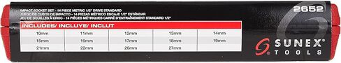 SUNEX TOOLS 2652 14 Piece 1/2-Inch Drive Standard Metric 6 Point Impact Socket Set in Saudi Arabia