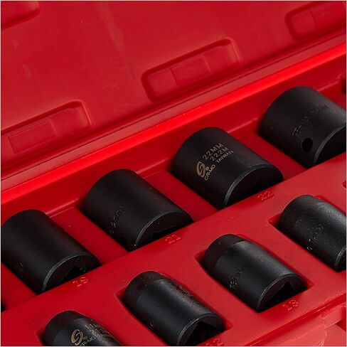 SUNEX TOOLS 2652 14 Piece 1/2-Inch Drive Standard Metric 6 Point Impact Socket Set in Saudi Arabia