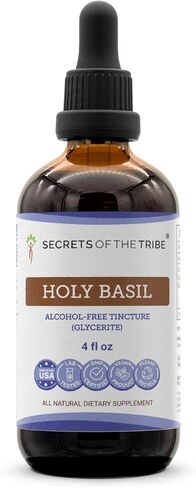 Secrets of the Tribe Holy Basil Tincture Alcohol-Free Extract, Holy Basil (Ocimum Tenuiflorum) Dried Herb Tincture Supplement (2 FL OZ) in Saudi Arabia