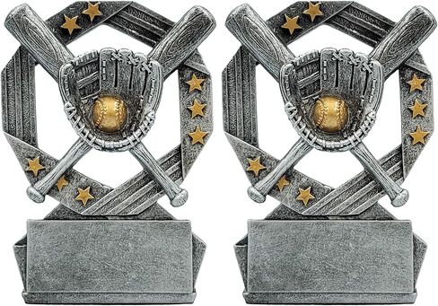 Baseball Hexa Star Trophy - 4.75 Inch Tall | The Hero of The Diamond Award | A Galactic Grand Slam in Gold and Silver Glory - Engraved Plate on Request in Saudi Arabia