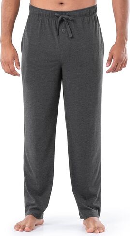 Fruit of the Loom Men's Extended Sizes Jersey Knit Sleep Pant (1 & 2 Packs) X-Large Black/Grey (2-Pack) in Saudi Arabia