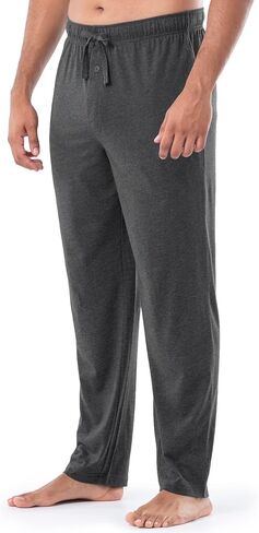 Fruit of the Loom Men's Extended Sizes Jersey Knit Sleep Pant (1 & 2 Packs) X-Large Black/Grey (2-Pack) in Saudi Arabia