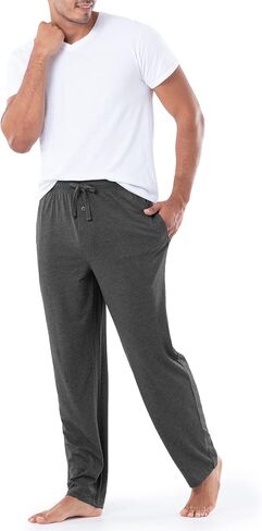 Fruit of the Loom Men's Extended Sizes Jersey Knit Sleep Pant (1 & 2 Packs) X-Large Black/Grey (2-Pack) in Saudi Arabia