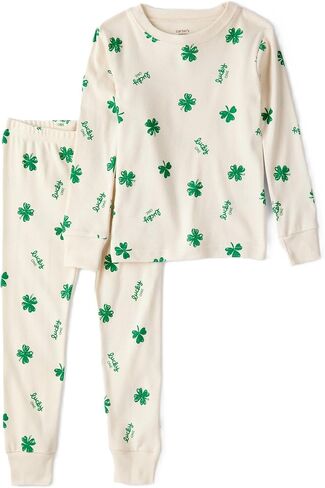 Carter's 2 Piece St. Patrick's Day Snug Fit Cotton Pajamas (Ivory/Green St. Patrick’s, 3T) in Saudi Arabia