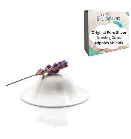 The Original Silver Nursing Cups Nipple Cover Nipple Soother for Newborn Breastfeeding Moms, 925 Silver Nursing Cups (SINGLE) in Kuwait